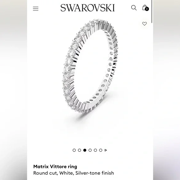 Matrix Vittore ring, Round cut, White, Silver-tone NWT/In Box - Picture 1 of 5